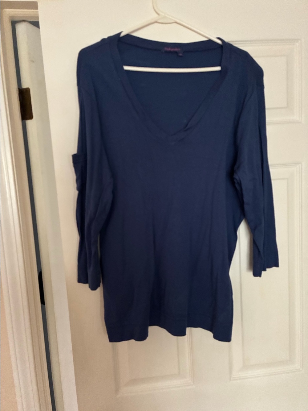 Fresh Produce  Deep Blue V-Neck Long Sleeve Tee